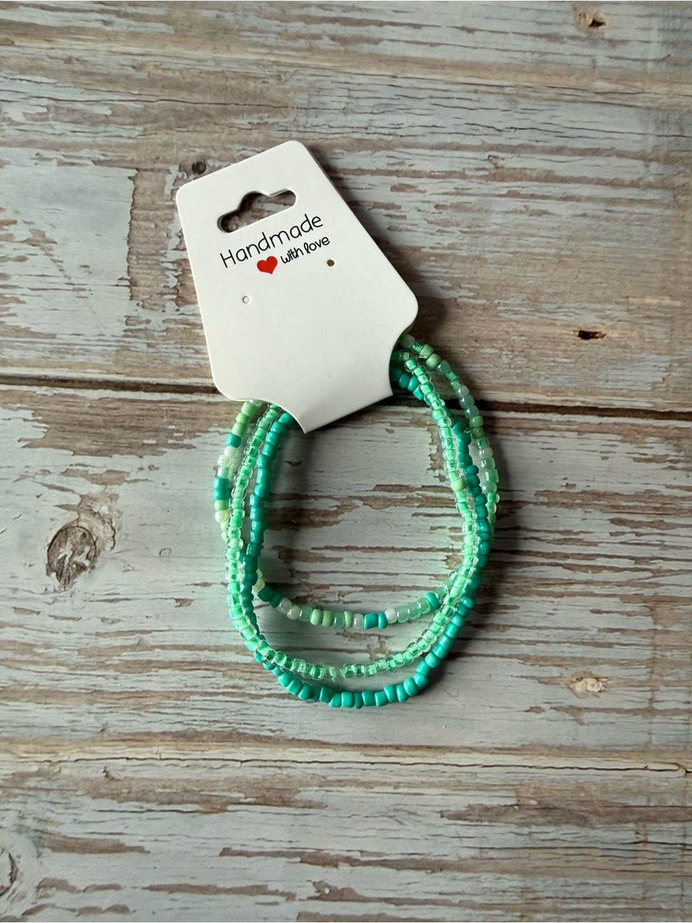 Beaded Stretch Bracelet Set - Mint & Turquoise, handmade bracelet, boho jewelry